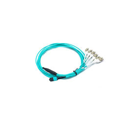 4 двухшпиндельный кабель МПО МТП, подгонянный кабель оптического волокна проламывания длины с цветом Аква